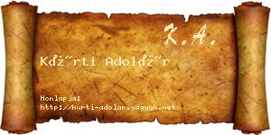 Kürti Adolár névjegykártya